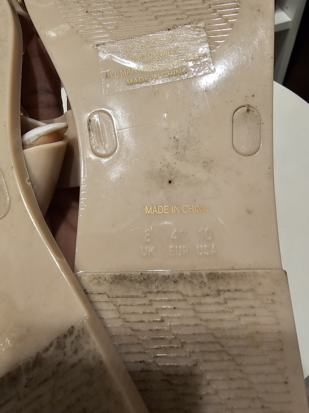 Vince Camuto Blush Pink Chain-Trim Slide Sandals - Picture 9 of 10
